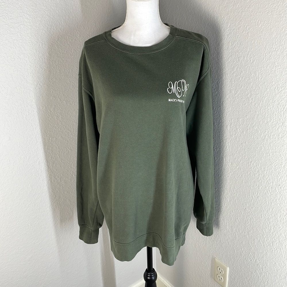 Mack’s prairie wings hunter green oversized crewneck sweatshirt size medium